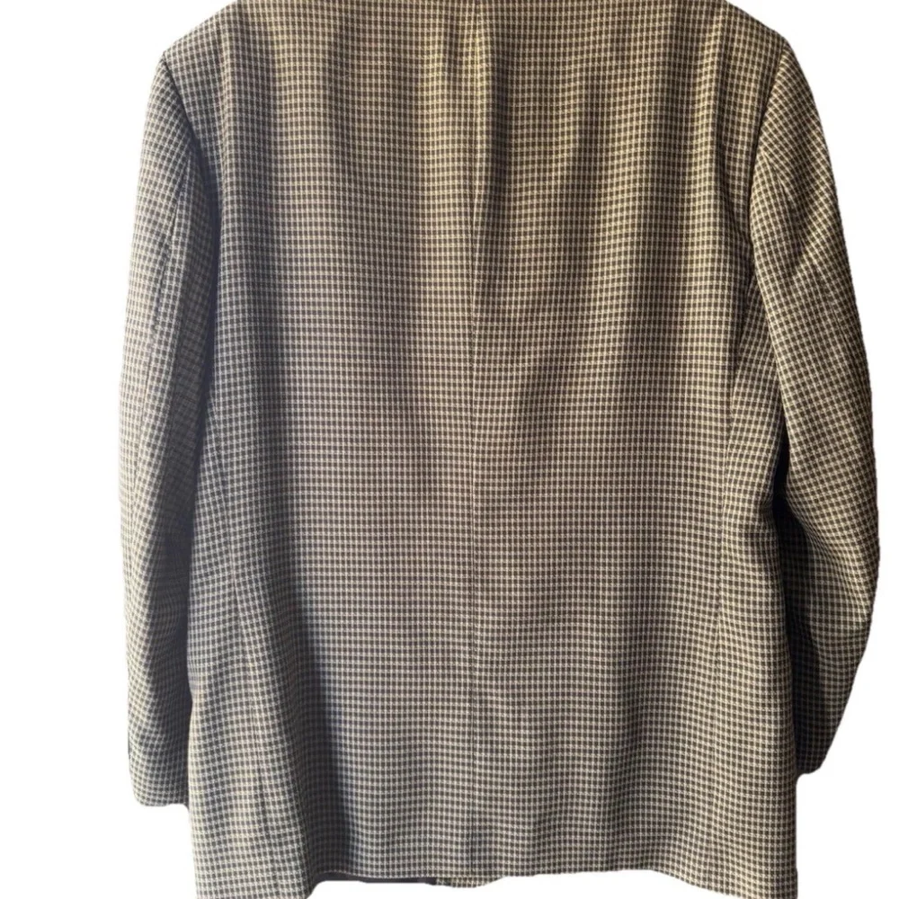 ZYLOS 42R Brown Houndstooth Pattern 100% Wool 3‎ Button Blazer Suit Jacket
